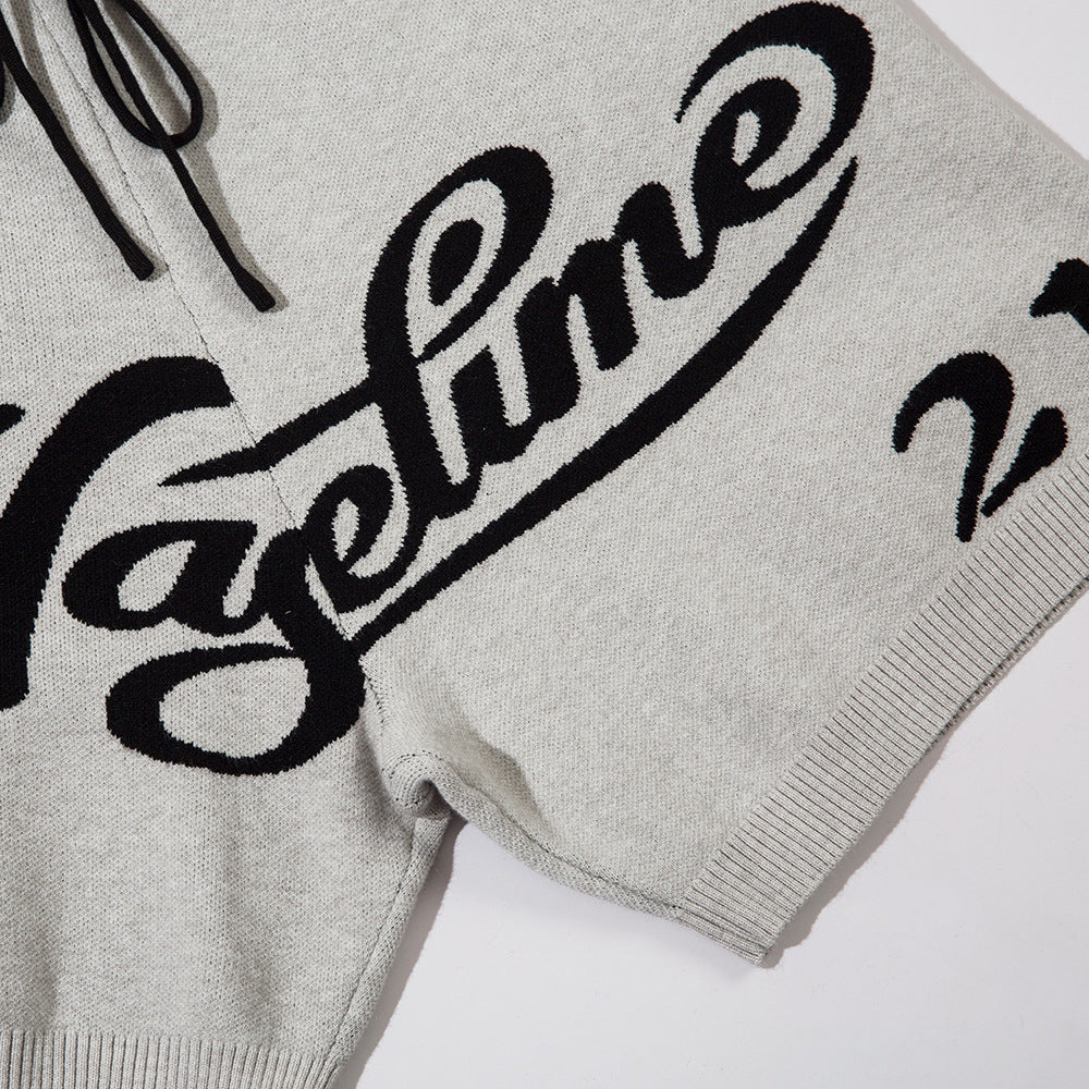 Jacquard Letter Wool Shorts For Men